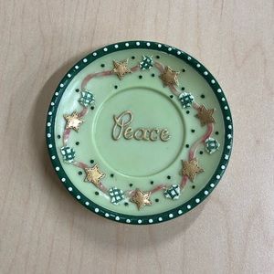 Cherished Teddies Jean Cup Full Peace Priscilla Hillman Mini Decor Plate 3” 1997